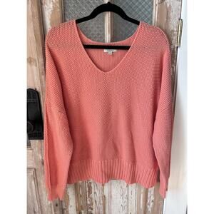 Women Lucky Brand Coral Sweater, Size LG